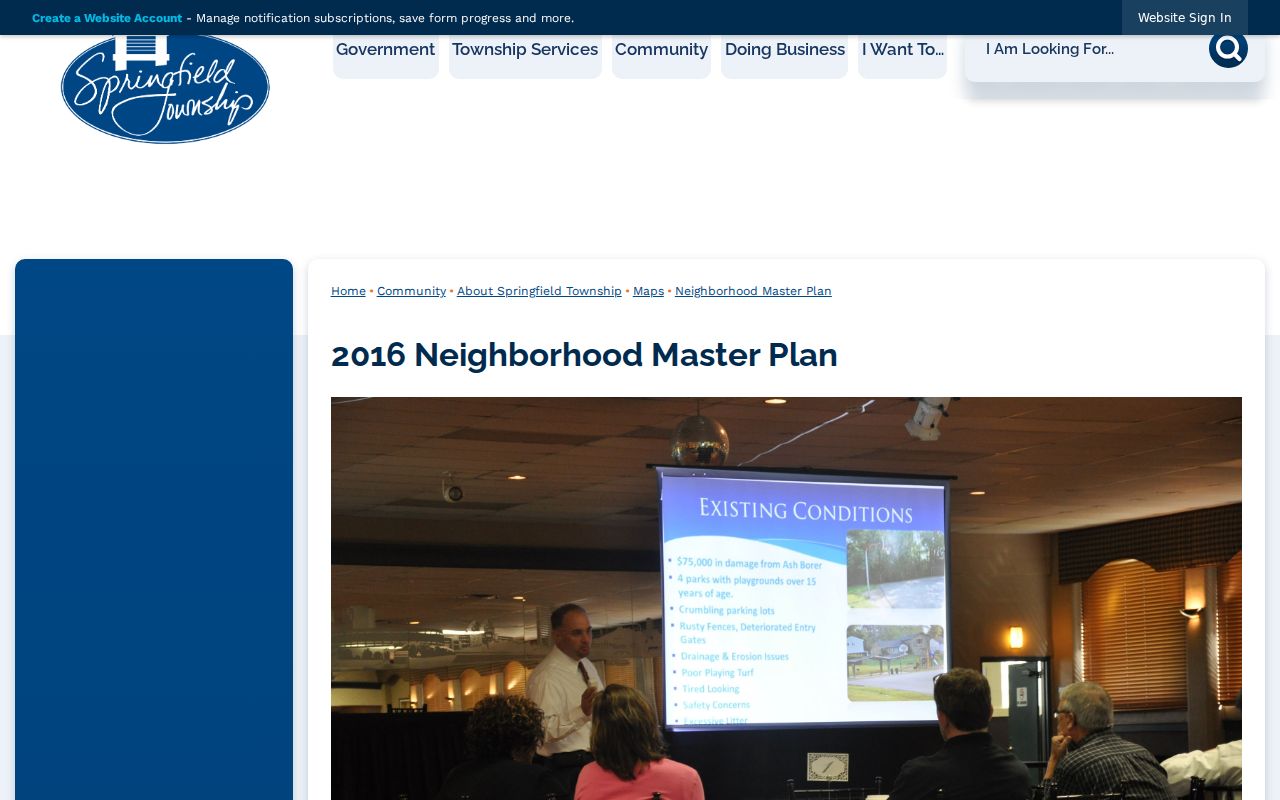 Springfield Township neighbors neighborhood-district plan