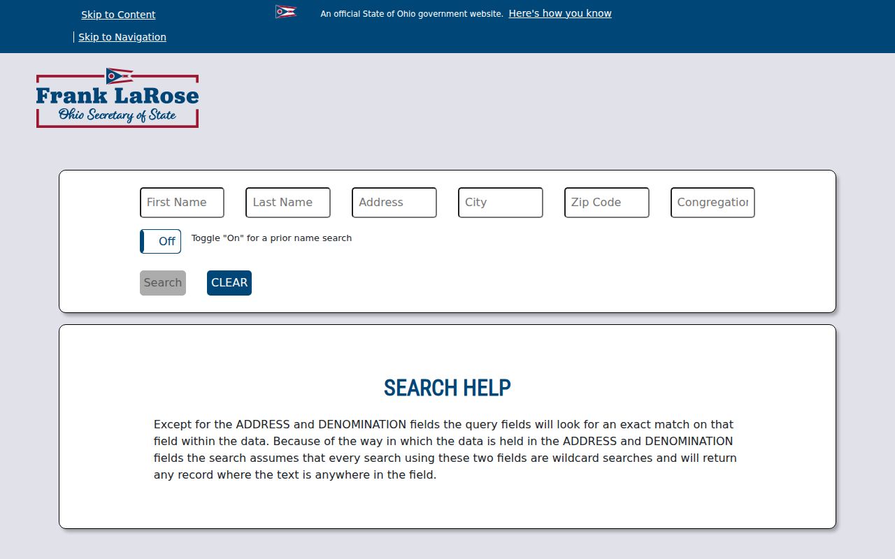 Springfield Township resident lookup Ohio Secretary of State records search