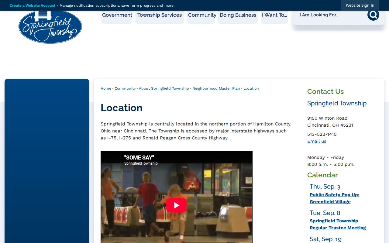 Springfield Township ZIP code directory location context