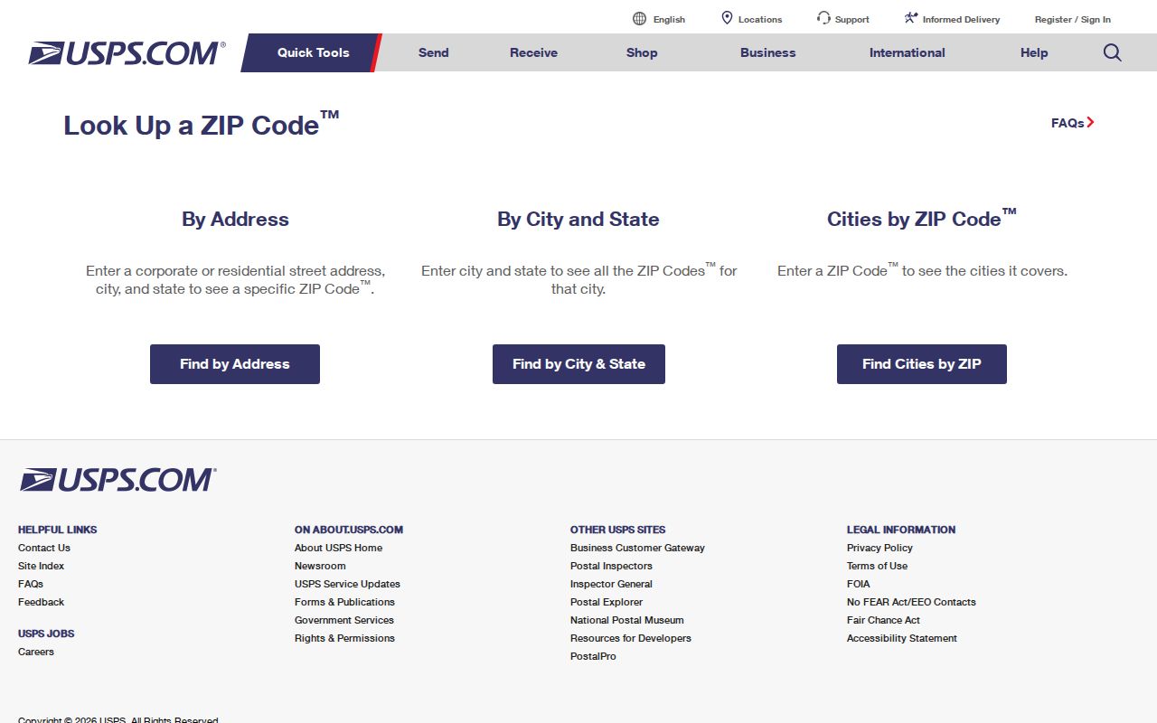 Springfield Township ZIP code directory USPS address lookup